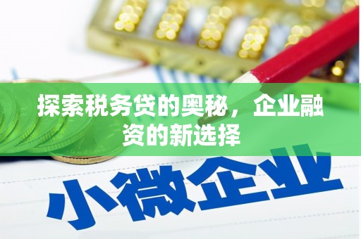 虎林探索税务贷的奥秘，企业融资的新选择