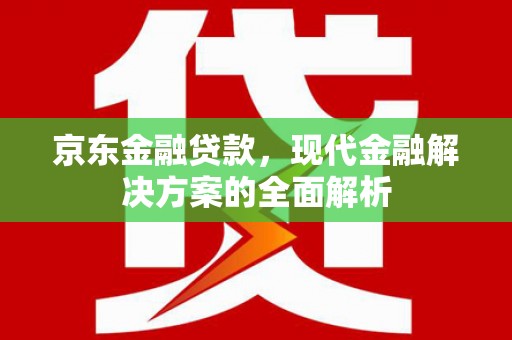 陆川京东金融贷款，现代金融解决方案的全面解析