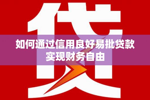 洛扎如何通过信用良好易批贷款实现财务自由